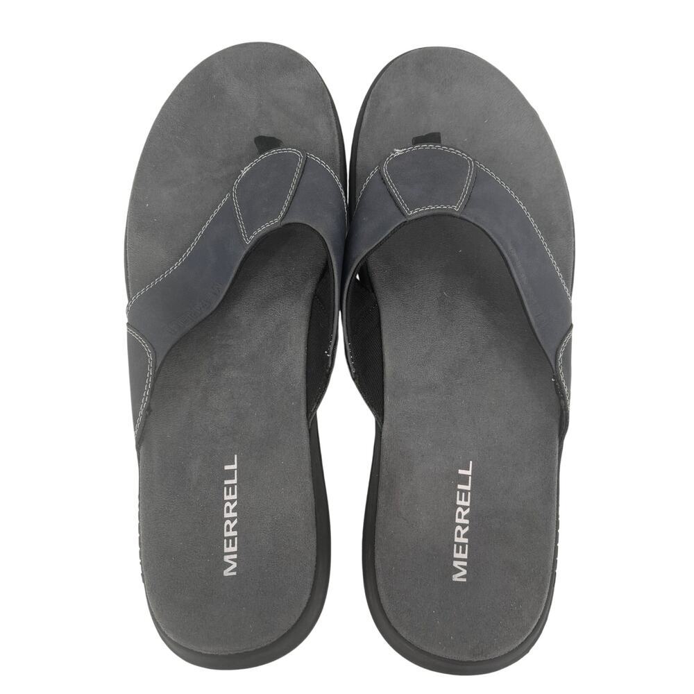 Merrell Flip Flop Sandals Gray‎ Mens Size 14 Comfort Thong Toe Post